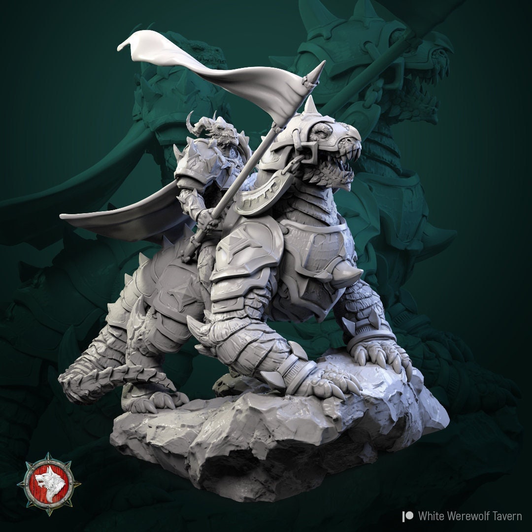 Dragonborn Commander | Resin 3D Printed Miniature | White Werewolf Tavern