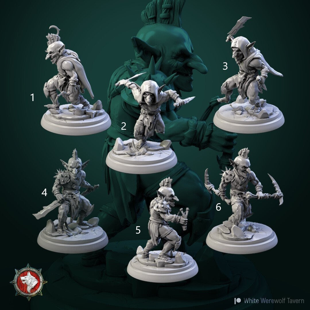 Goblin Mercenaries | Resin 3D Printed Miniature | White Werewolf Tavern