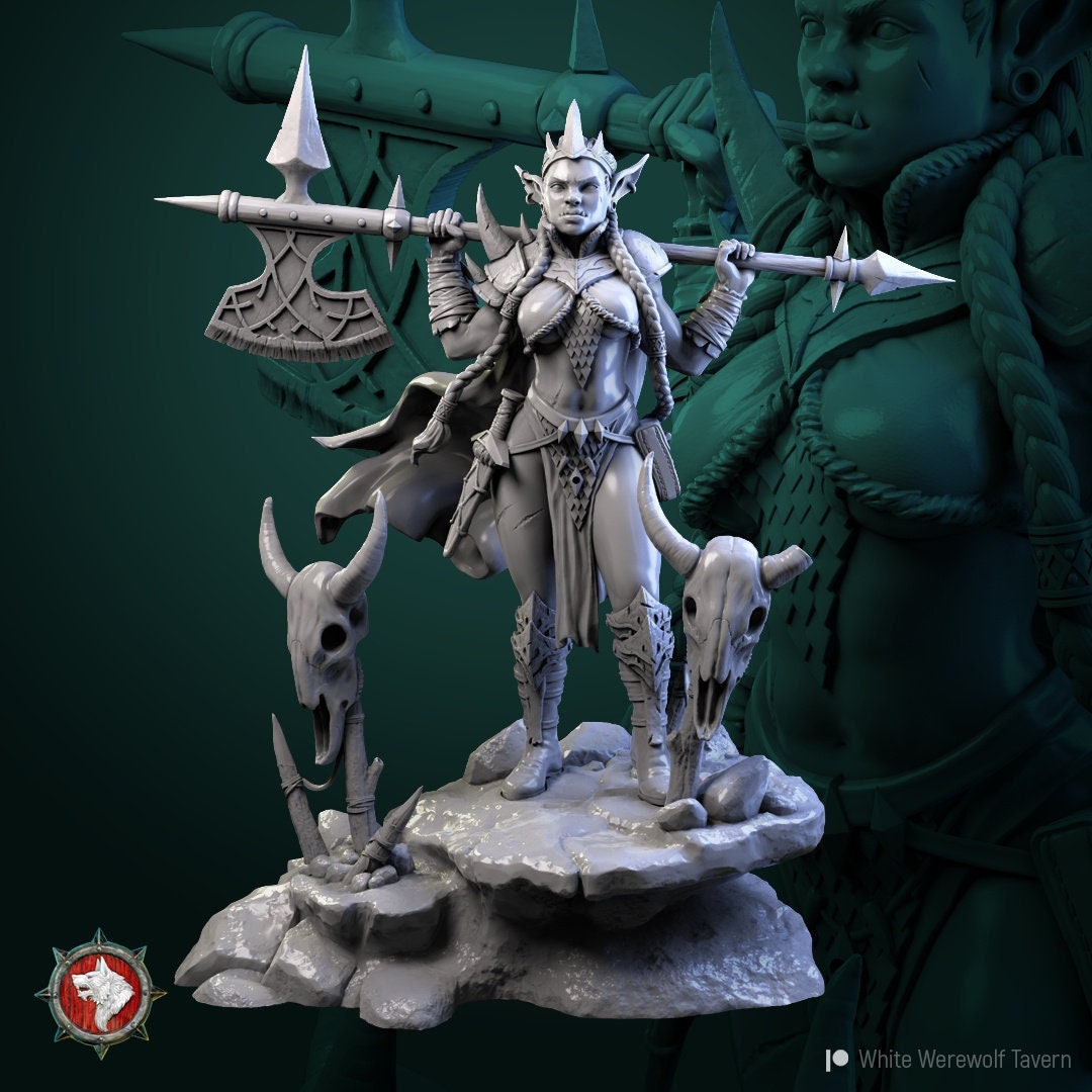 Goblin Queen | Multiple Scales | Resin 3D Printed Miniature | White Werewolf Tavern