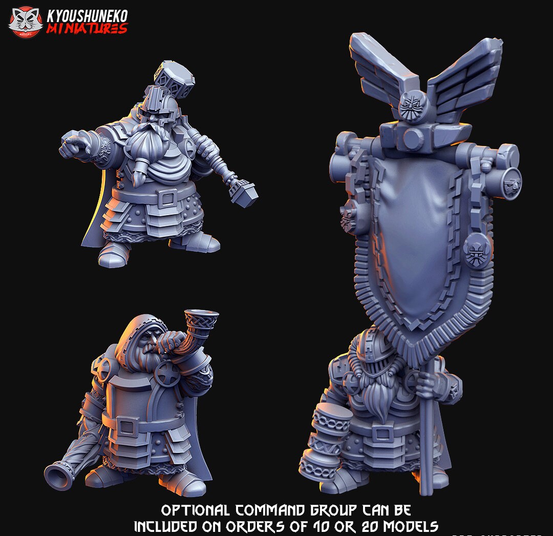 Dwarf Irondrakes | Resin 3D Printed Miniatures | Kyoushuneko | Table Top Gaming | RPG | D&D | Pathfinder
