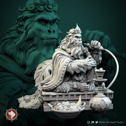 Gorilla King - Kruh | Multiple Scales | Resin 3D Printed Miniature | White Werewolf Tavern | RPG | D&D | DnD