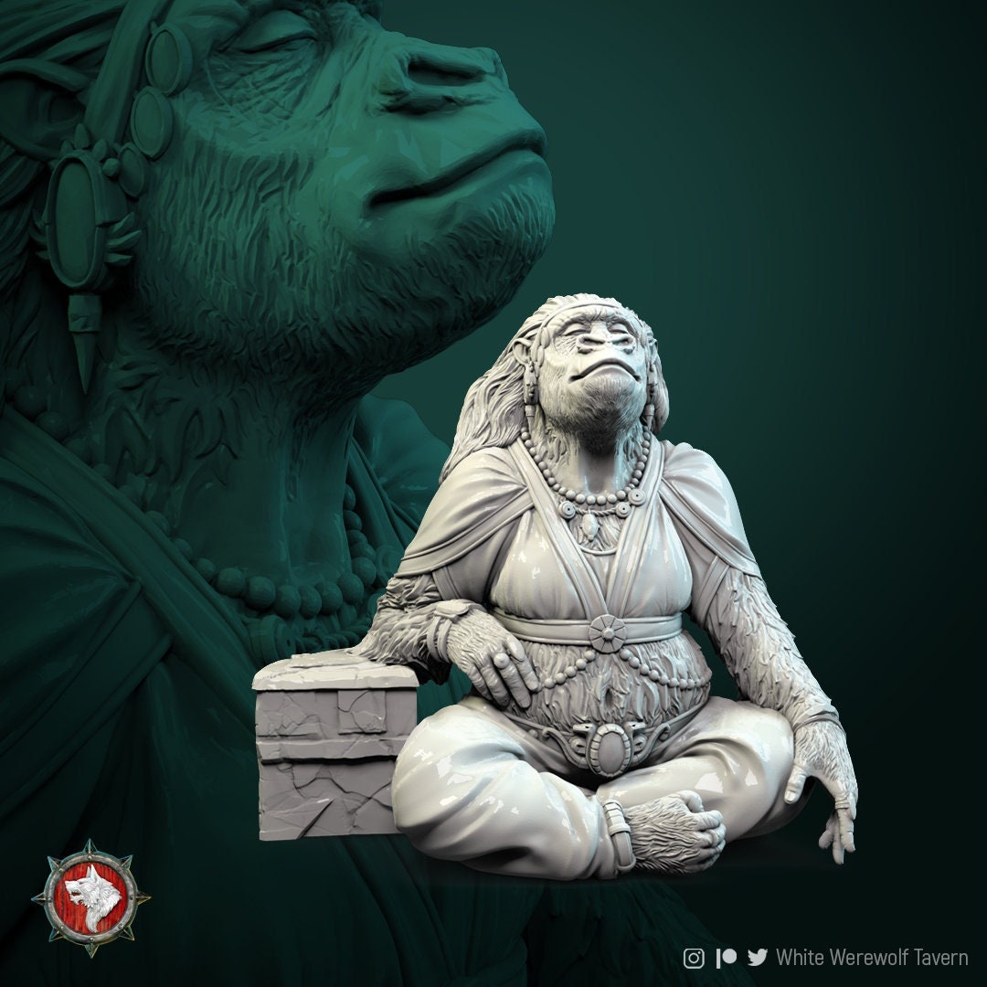 Gorilla Queen | Multiple Scales | Resin 3D Printed Miniature | White Werewolf Tavern | RPG | D&D | DnD