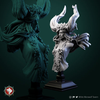 Wood Elf Queen - Tarnia | Bust | Resin 3D Printed Miniature | White Werewolf Tavern