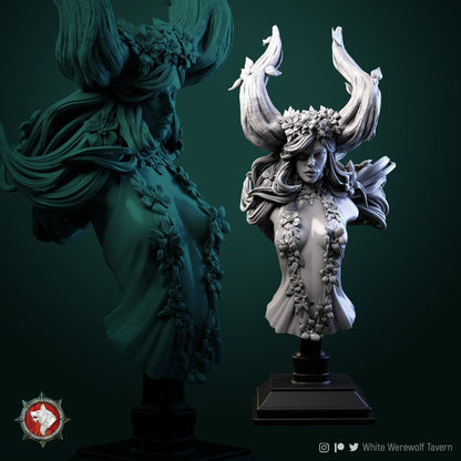 Wood Elf Queen - Tarnia | Bust | Resin 3D Printed Miniature | White Werewolf Tavern