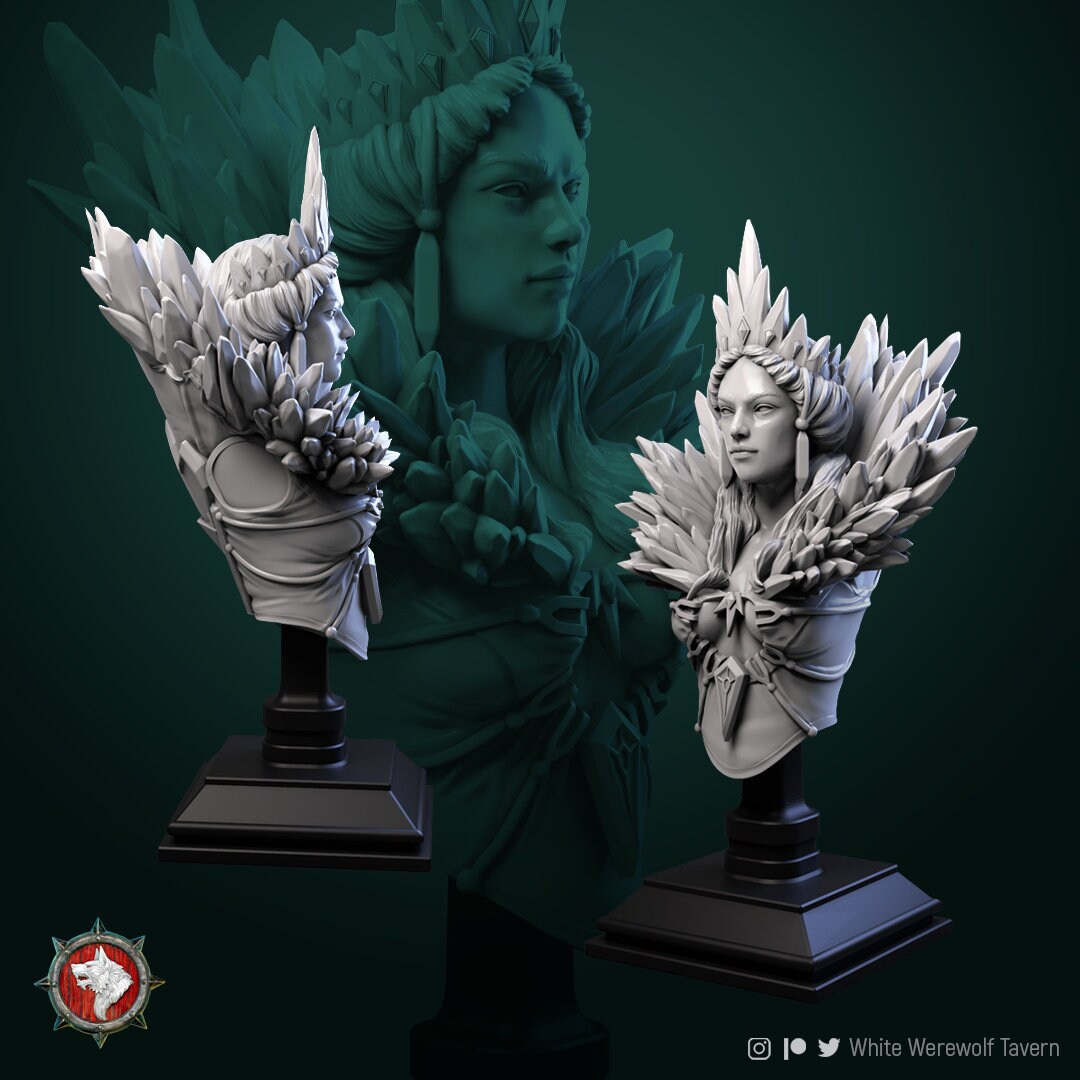 Helga The Frost Witch | Bust | Resin 3D Printed Miniature | White Werewolf Tavern