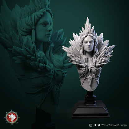 Helga The Frost Witch | Bust | Resin 3D Printed Miniature | White Werewolf Tavern