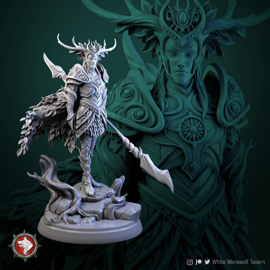 Wood Elf King - Tarniel | Multiple Scales | Resin 3D Printed Miniature | White Werewolf Tavern