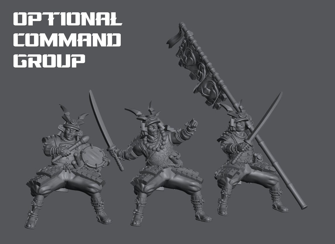 Japanese Mounted Samurai Archers | Resin 3D Printed Miniatures | Kyoushuneko | Table Top Gaming | RPG | D&D | Pathfinder