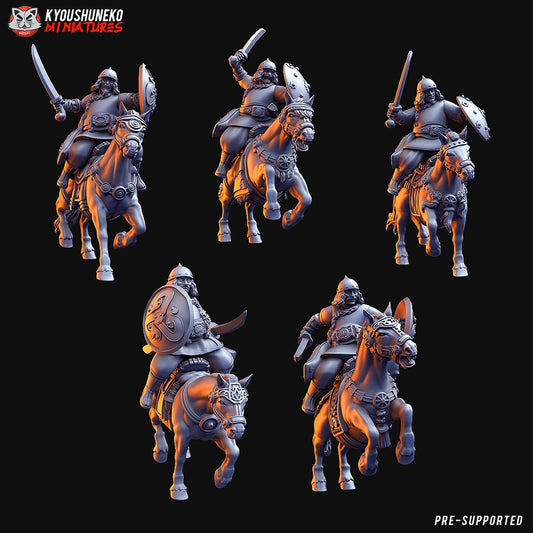 Mongolian Light Cavalry Swordsmen | Resin 3D Printed Miniatures | Kyoushuneko | Table Top Gaming | RPG | D&D | Pathfinder