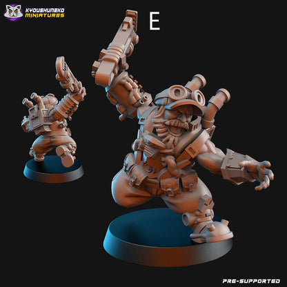 Dwarf Space Miners | Space Dwarfs / Squats / League of Votann | Resin 3D Printed Miniature | Kyoushuneko