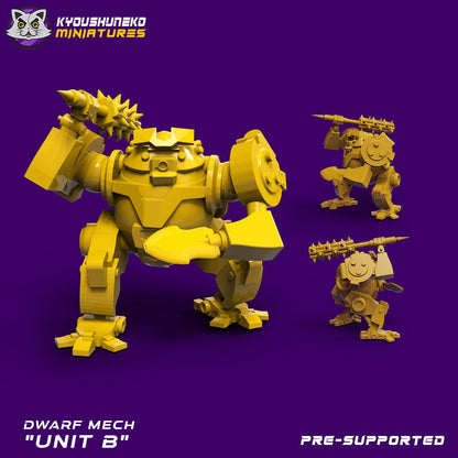 Dwarf Mechs | 5 Options | Space Dwarfs / Squats / League of Votann | Resin 3D Printed Miniature | Kyoushuneko