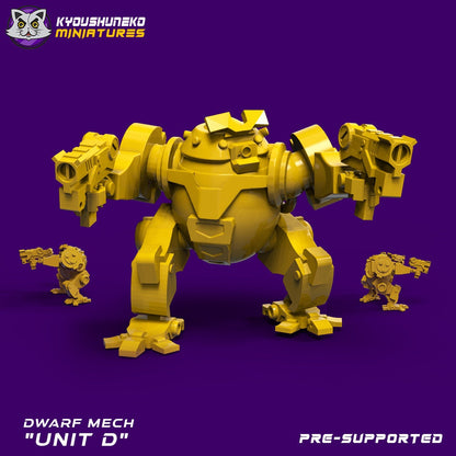 Dwarf Mechs | 5 Options | Space Dwarfs / Squats / League of Votann | Resin 3D Printed Miniature | Kyoushuneko