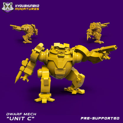 Dwarf Mechs | 5 Options | Space Dwarfs / Squats / League of Votann | Resin 3D Printed Miniature | Kyoushuneko