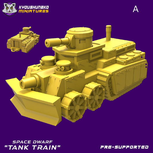 Dwarf Assault Train | 6mm/15mm/28mm Scale | Space Dwarfs / Squats / League of Votann | Resin 3D Printed Miniature | Kyoushuneko