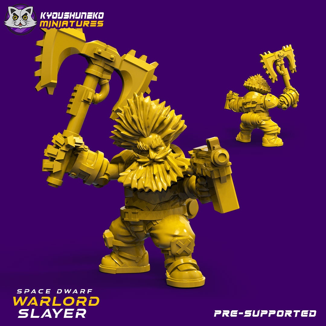 Warlord Slayer | Space Dwarfs / Squats / League of Votann | Resin 3D Printed Miniature | Kyoushuneko