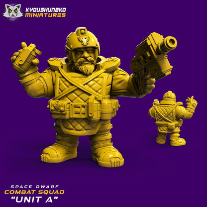 Combat Squad  | Space Dwarfs / Squats / League of Votann | Resin 3D Printed Miniature | Kyoushuneko