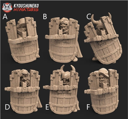 Dwarf Female Rangers with Shields (Crossbows or Handguns)| Resin 3D Printed Miniatures | Kyoushuneko | RPG | D&D | Pathfinder