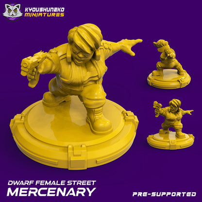 Dwarf Street Mercenaries | Sci-Fi / Cyberpunk | Resin 3D Printed Miniature | Kyoushuneko