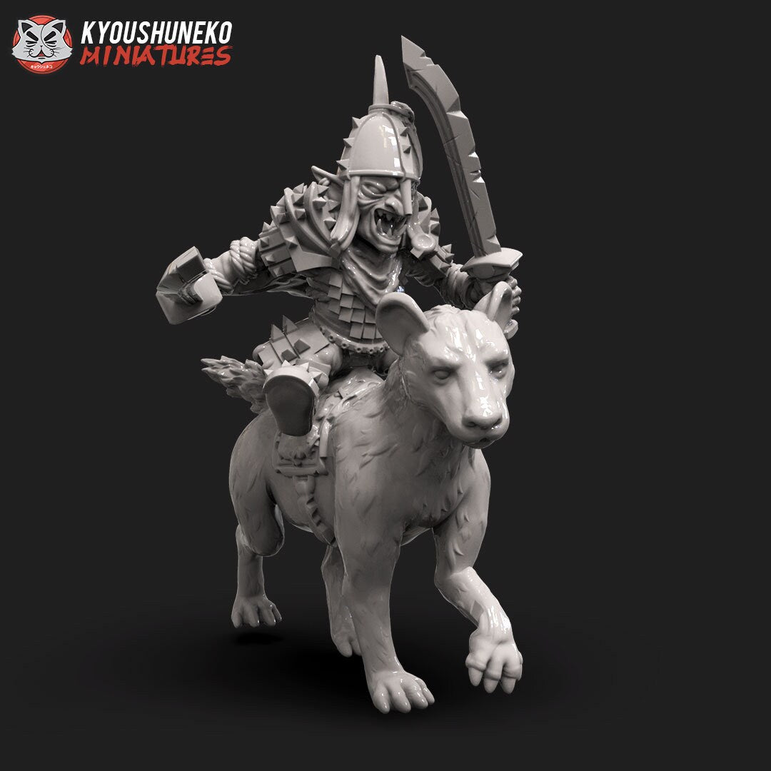 Goblin Puma Warlord | Resin 3D Printed Miniatures | Kyoushuneko | Table Top Gaming | RPG | D&D | Pathfinder
