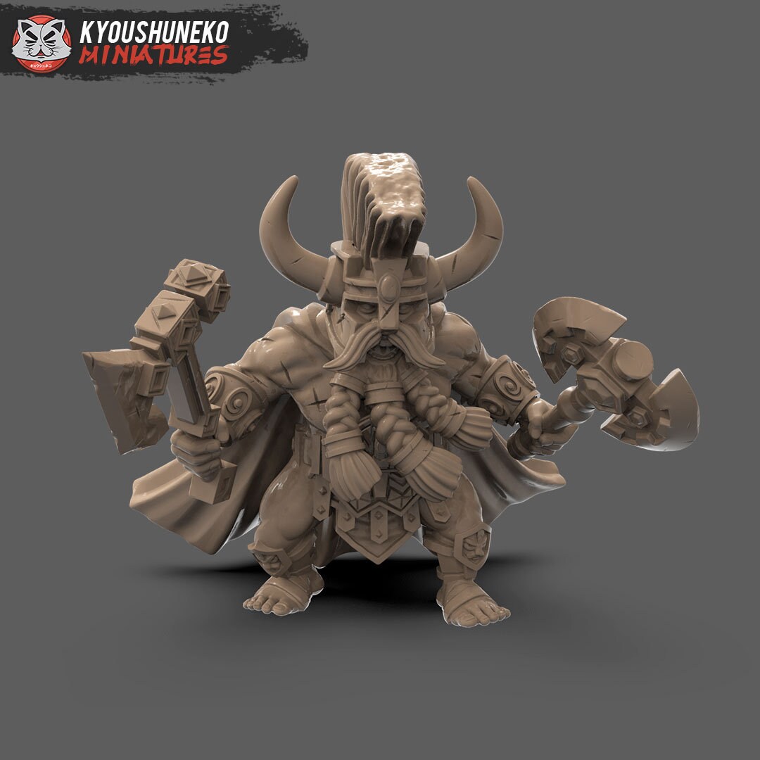 Dwarf Slayer Lord | Resin 3D Printed Miniatures | Kyoushuneko | Table Top Gaming | RPG | D&D | Pathfinder