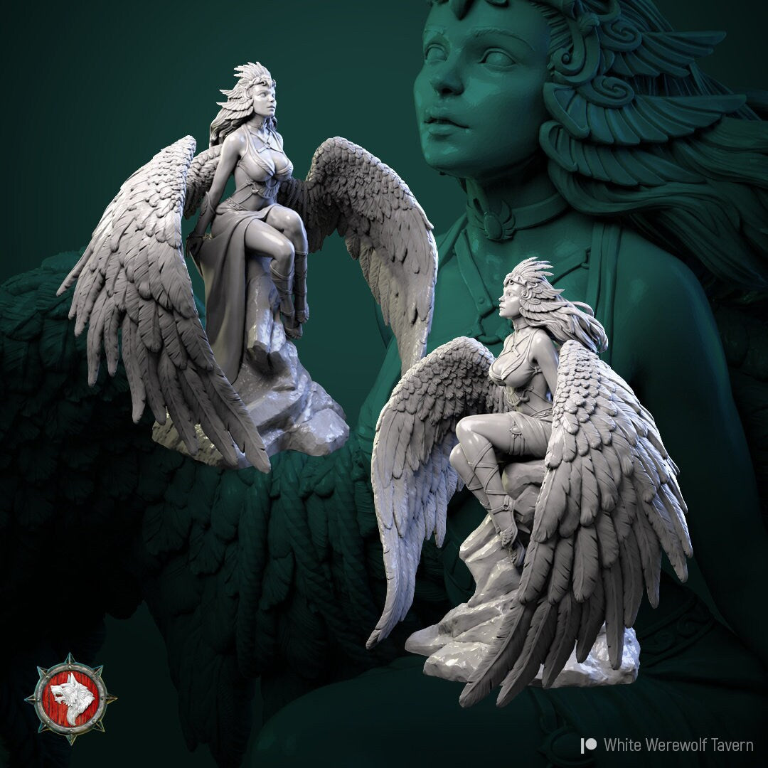 Dark Angel | Multiple Scales | Resin 3D Printed Miniature | White Werewolf Tavern | RPG | D&D | DnD
