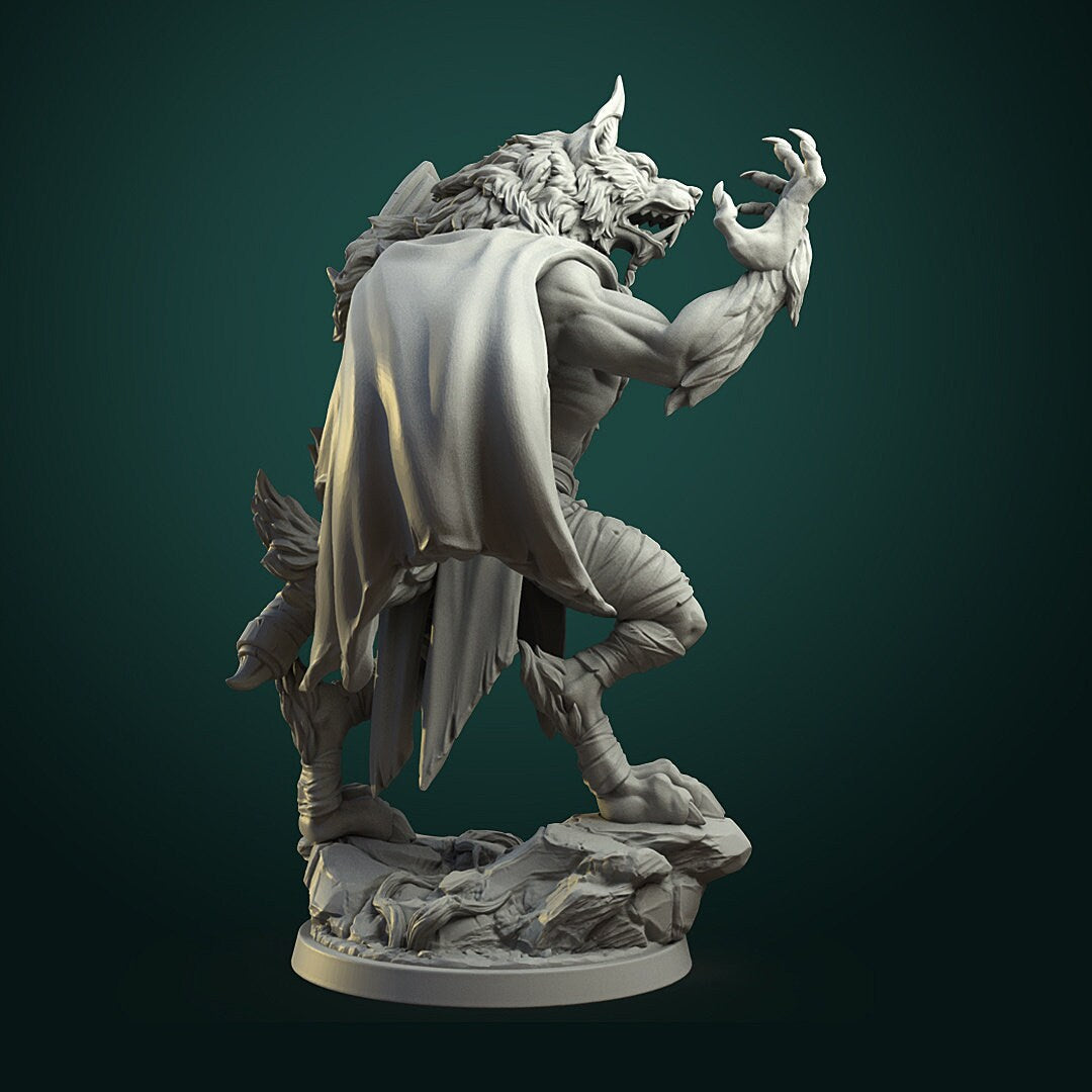 Karrash the Forest Shadow | Werewolf | Resin 3D Printed Miniature | White Werewolf Tavern