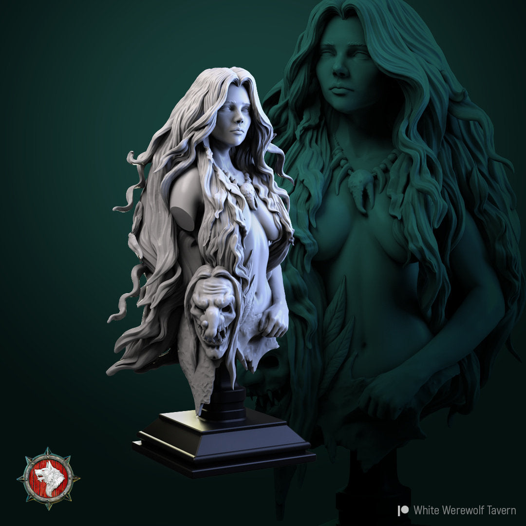 Greta Fish Scale | Bust | Resin 3D Printed Miniature | White Werewolf Tavern
