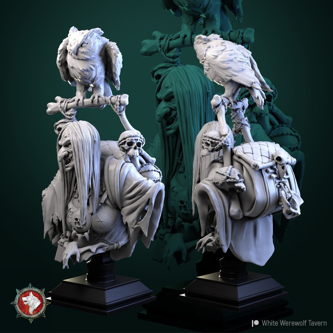 Ruth Braineater | Bust | Resin 3D Printed Miniature | White Werewolf Tavern