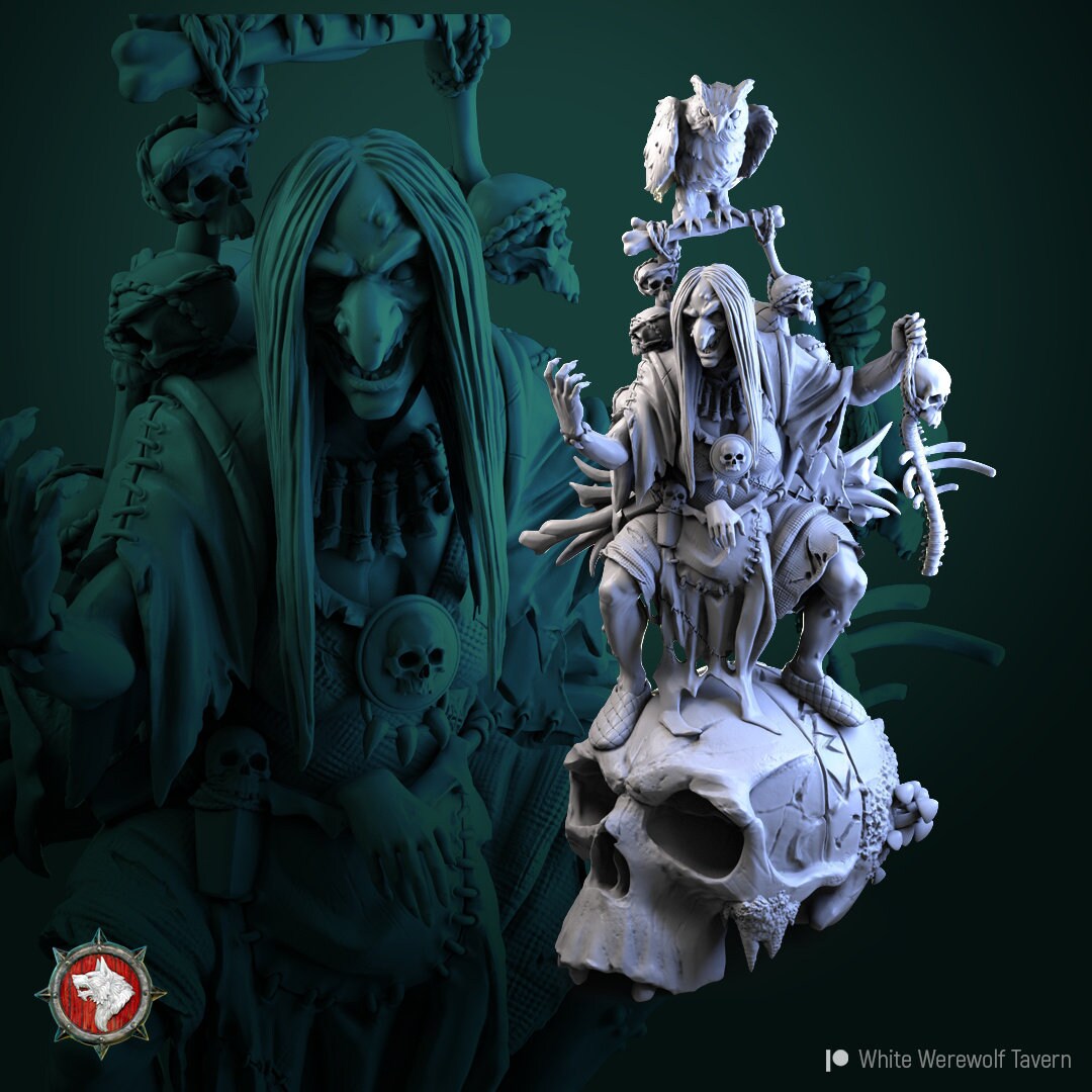 Ruth Braineater | Night Hag | Multiple Scales | Resin 3D Printed Miniature | White Werewolf Tavern | RPG | D&D | DnD