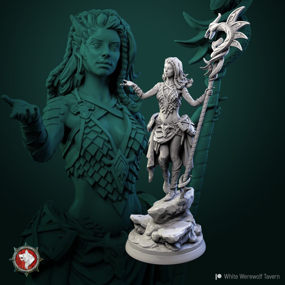 Nala The Dragon Lordess | Multiple Scales | Resin 3D Printed Miniature | White Werewolf Tavern