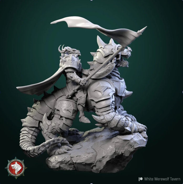 Dragonborn Commander | Resin 3D Printed Miniature | White Werewolf Tavern
