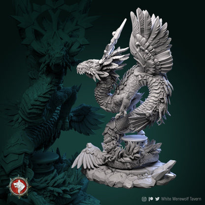 Celestial Dragon | Resin 3D Printed Miniature | White Werewolf Tavern