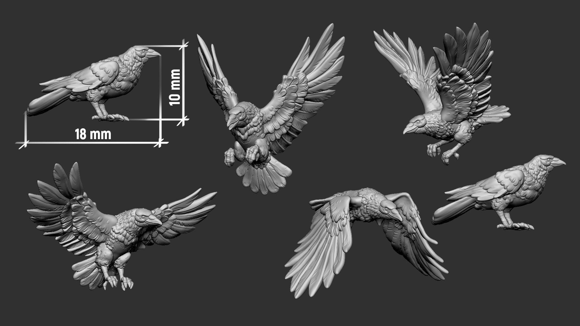 Crows | Resin 3D Printed Miniature | White Werewolf Tavern