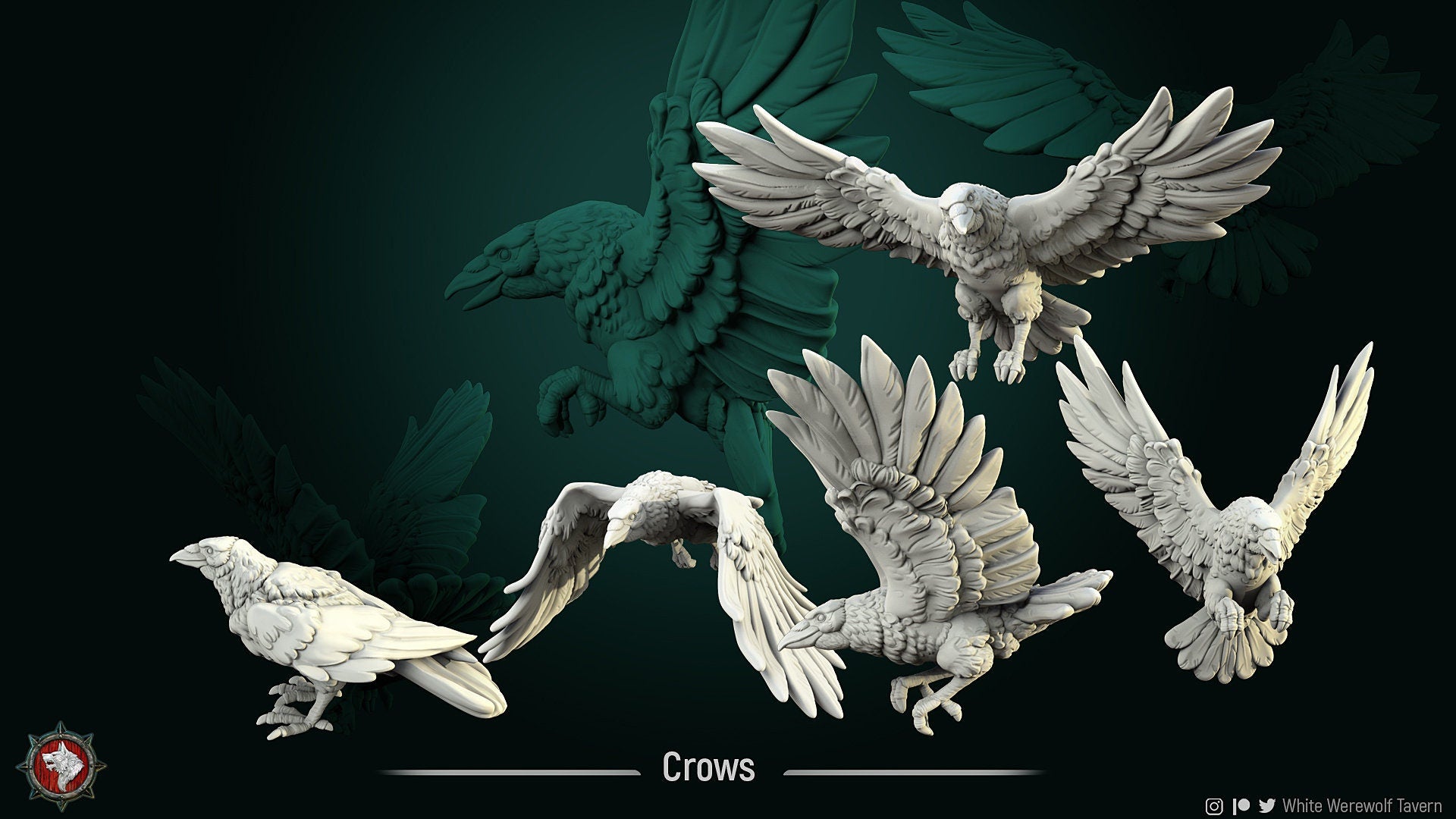 Crows | Resin 3D Printed Miniature | White Werewolf Tavern