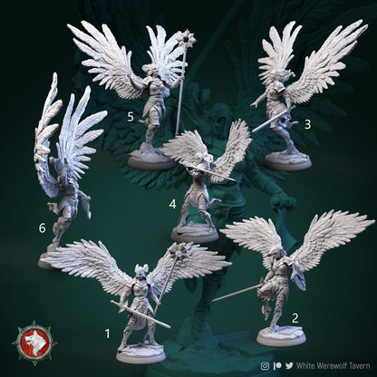 Celestial Valkyries | Resin 3D Printed Miniature | White Werewolf Tavern