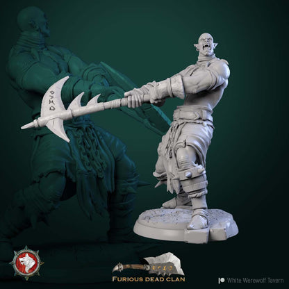 Orc Warrior Warband | Six Poses | Resin 3D Printed Miniature | White Werewolf Tavern | RPG | D&D | DnD