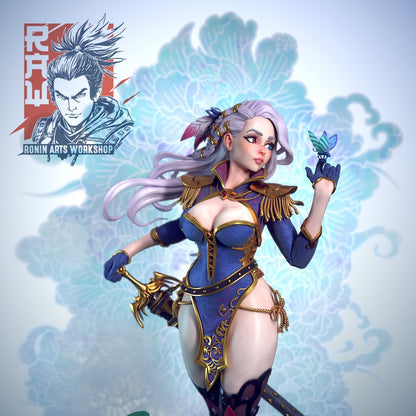 Sexy Swordswoman - Elza | Clothed or Nude | Resin 3D Printed Pinup | Ronin Arts Workshop