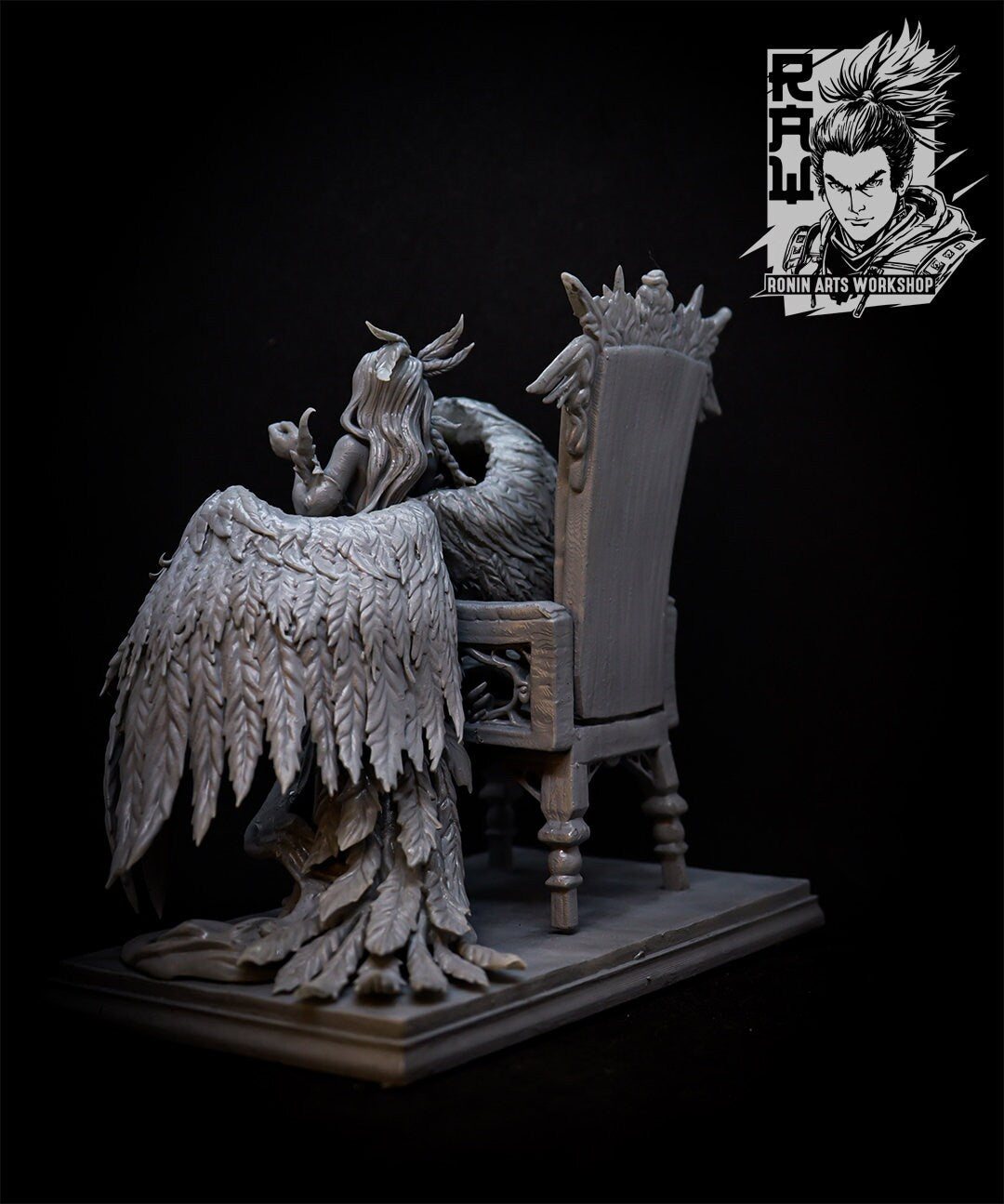 Seductive Fallen Angel | Temptress | Clothed or Nude | Resin 3D Printed Pinup | Ronin Arts Workshop