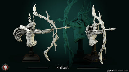 Niel Elven Queen | Bust | Resin 3D Printed Miniature | White Werewolf Tavern