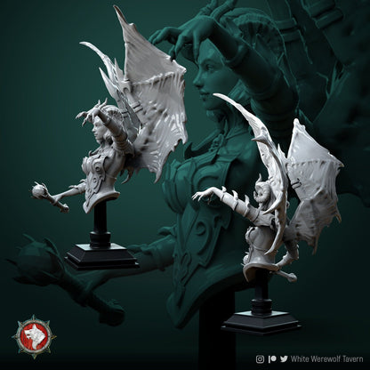 Zurae-Ta Succubus | Bust | Resin 3D Printed Miniature | White Werewolf Tavern