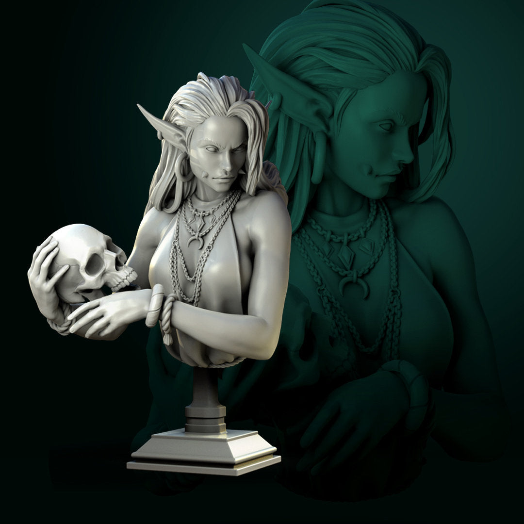 Laedria The Necromancer | Bust | Resin 3D Printed Miniature | White Werewolf Tavern