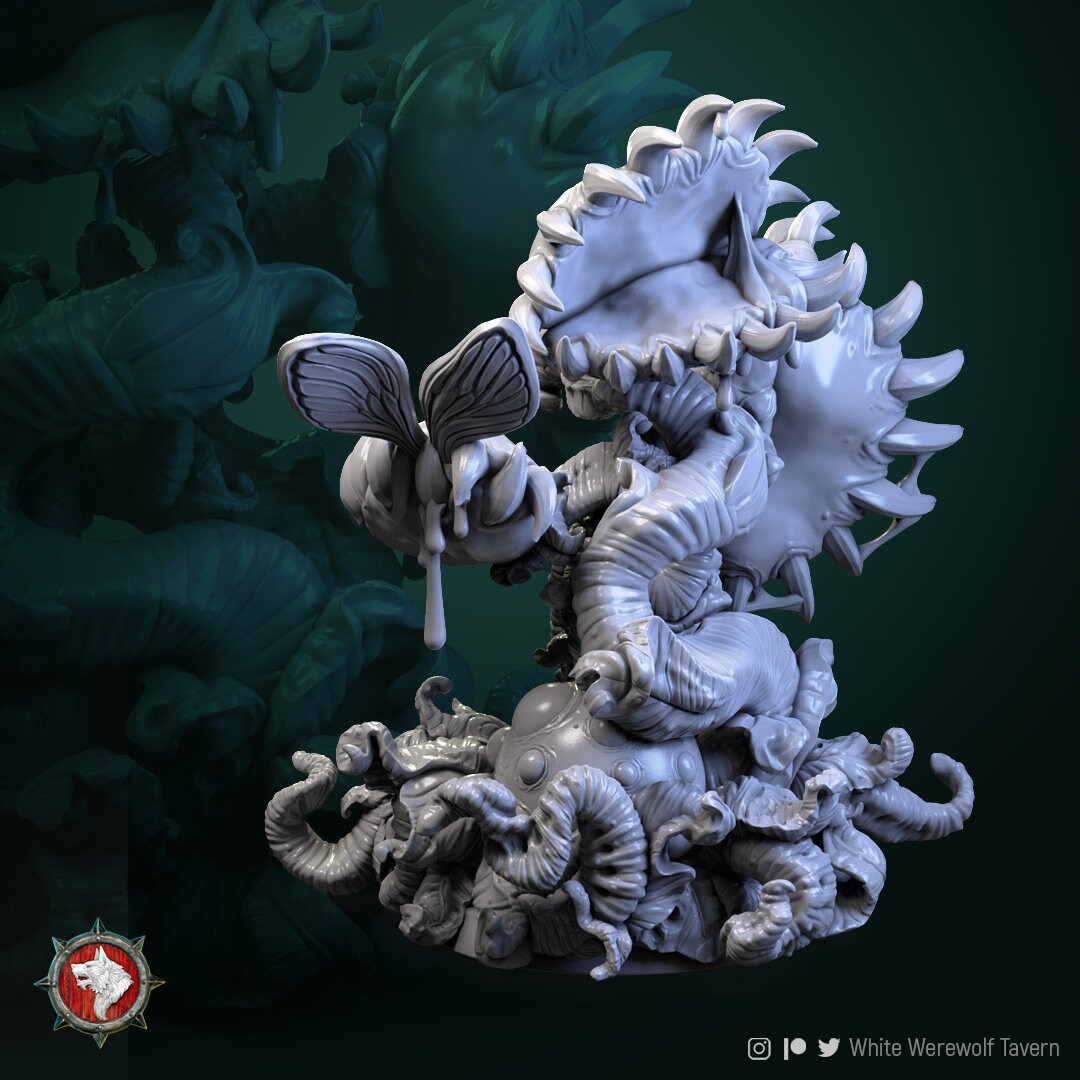Predatory Flowers Set 2 Miniatures | Multiple Scales | Resin 3D Printed Miniature | White Werewolf Tavern