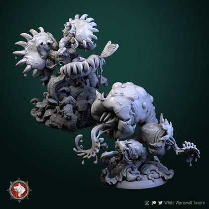 Predatory Flowers Set 2 Miniatures | Multiple Scales | Resin 3D Printed Miniature | White Werewolf Tavern