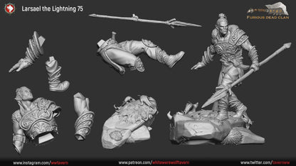 Larsael The Lightning | Multiple Scales | Resin 3D Printed Miniature | White Werewolf Tavern | RPG | D&D | DnD