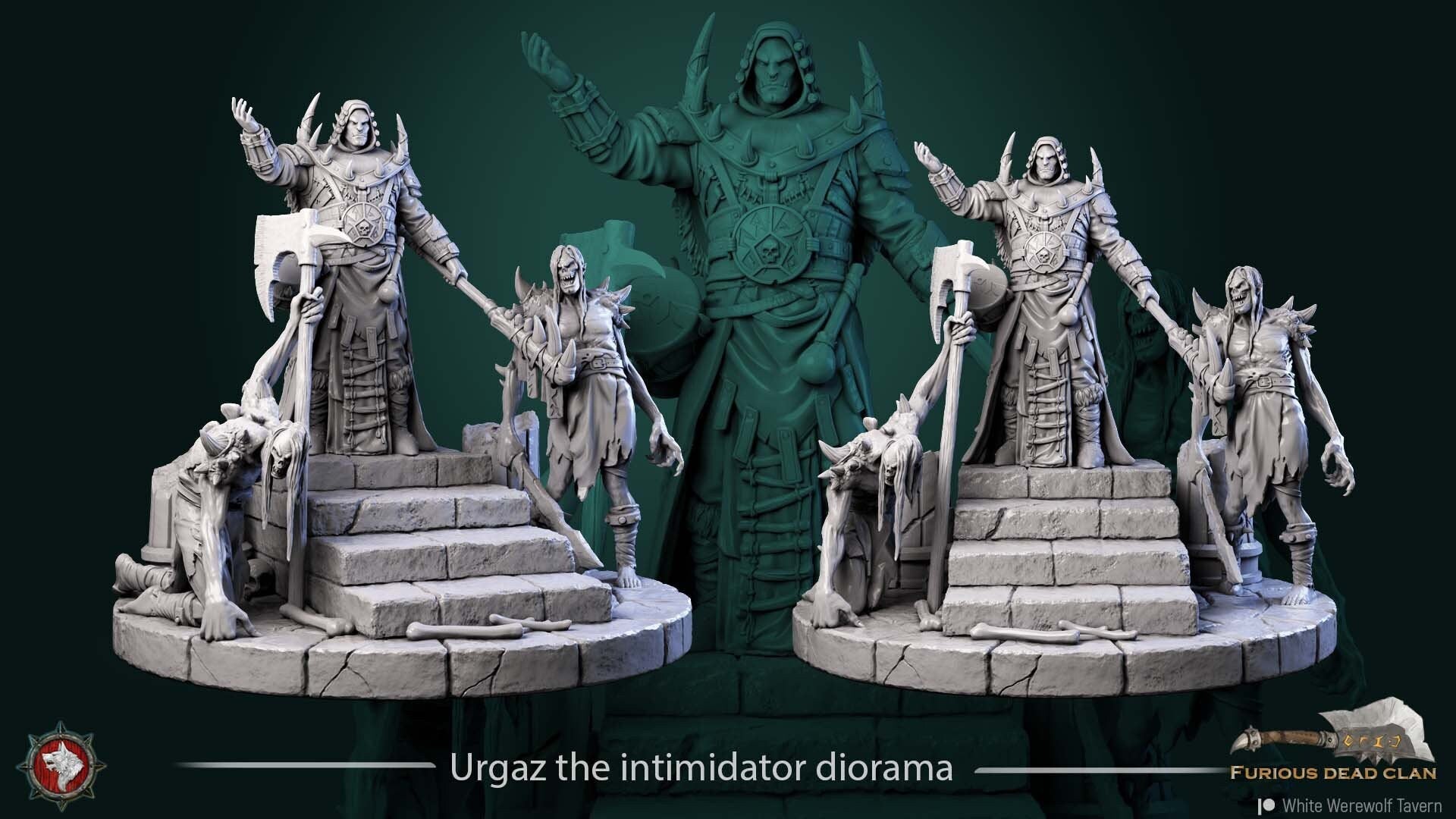 Urgaz The Intimidator | Diorama | Resin 3D Printed Miniature | White Werewolf Tavern | RPG | D&D | DnD