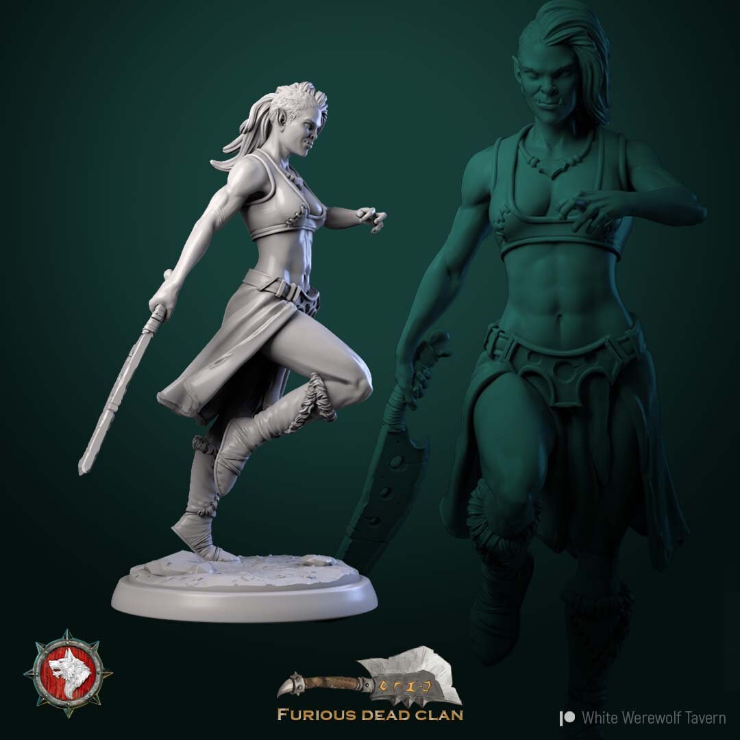 Orc Female Assassins | Resin 3D Printed Miniature | White Werewolf Tavern | RPG | D&D | DnD