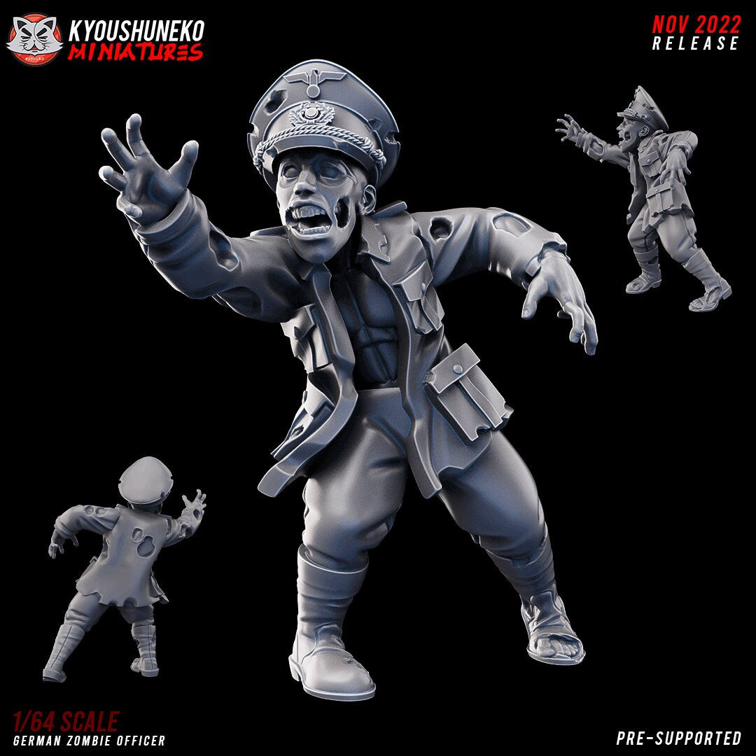 WW2 Axis Zombie Officer | Resin 3D Printed Miniature | Kyoushuneko