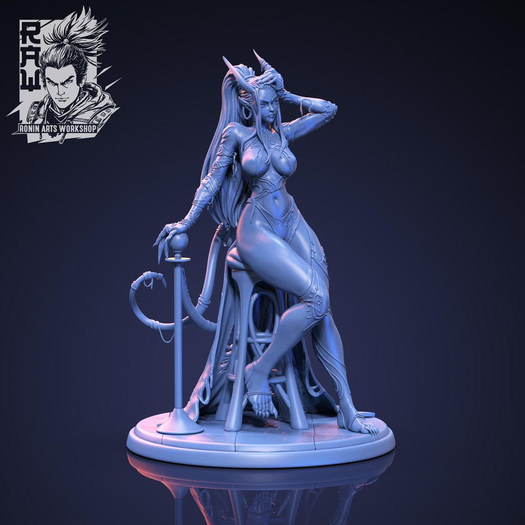 Seductive Devil Woman | Clothed or Nude | Resin 3D Printed Pinup | Ronin Arts Workshop