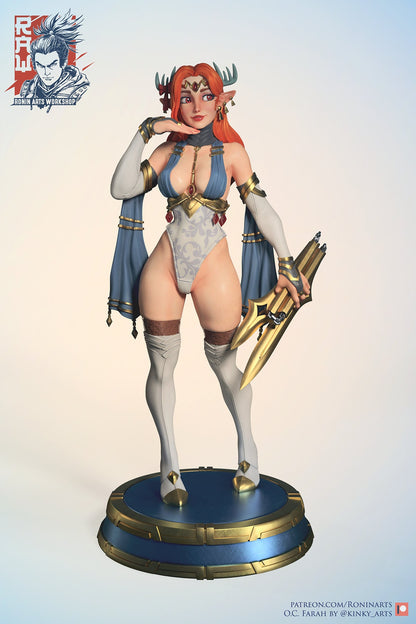 Farah | Clothed or Nude | Resin 3D Printed Pinup | Ronin Arts Workshop