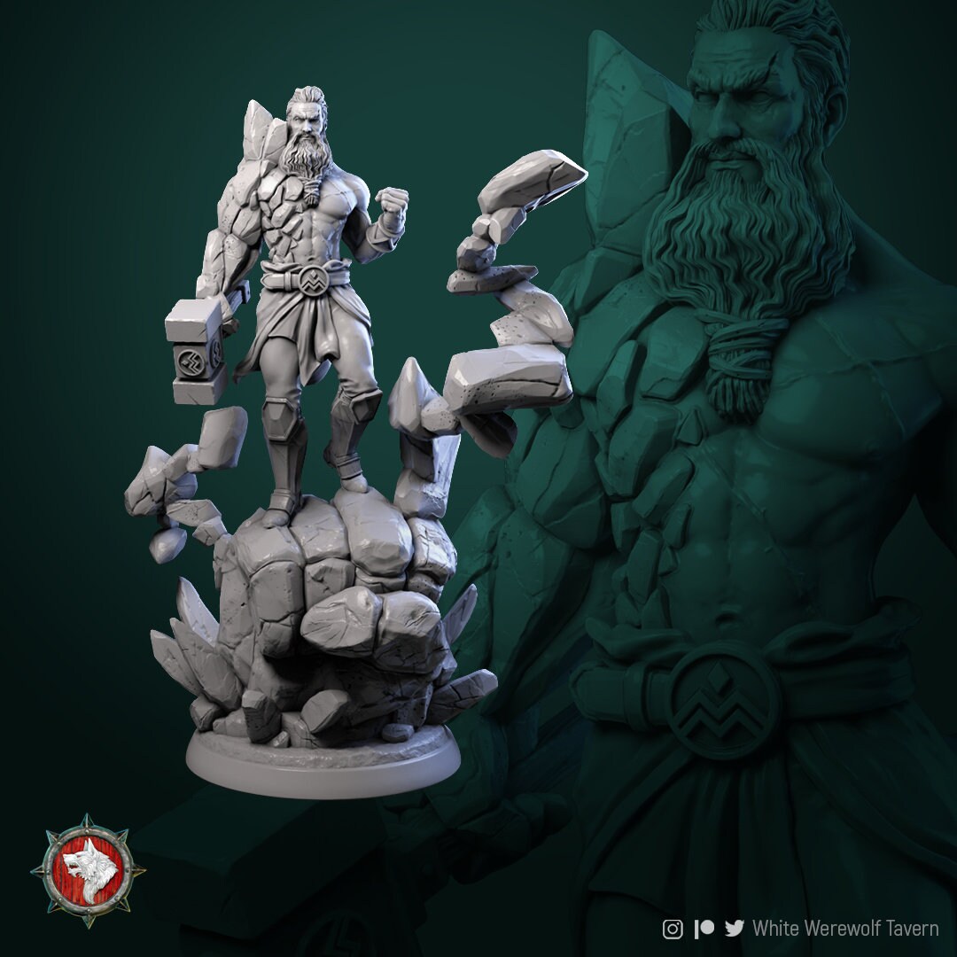 Earth Master | Multiple Scales | Resin 3D Printed Miniature | White Werewolf Tavern | RPG | D&D | DnD